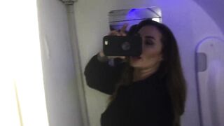 Going through my videos I found this one from a toilet on a plane. Who's joining me for some mile pussy play