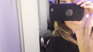 Going through my videos I found this one from a toilet on a plane. Who's joining me for some mile pussy play