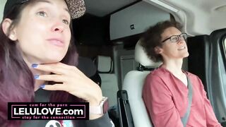 Babe talking all about behind the porn scenes while riding passenger in RV sharing details from candid daily life - Lelu Love