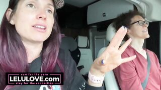 Babe talking all about behind the porn scenes while riding passenger in RV sharing details from candid daily life - Lelu Love