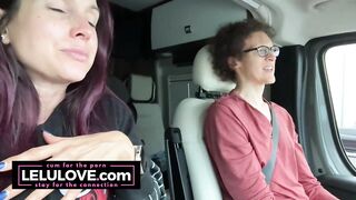 Babe talking all about behind the porn scenes while riding passenger in RV sharing details from candid daily life - Lelu Love