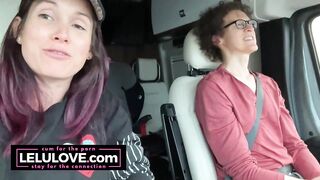 Babe talking all about behind the porn scenes while riding passenger in RV sharing details from candid daily life - Lelu Love