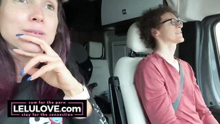 Babe talking all about behind the porn scenes while riding passenger in RV sharing details from candid daily life - Lelu Love