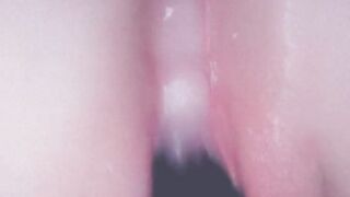 Fucking my soaking pussy with black dildo